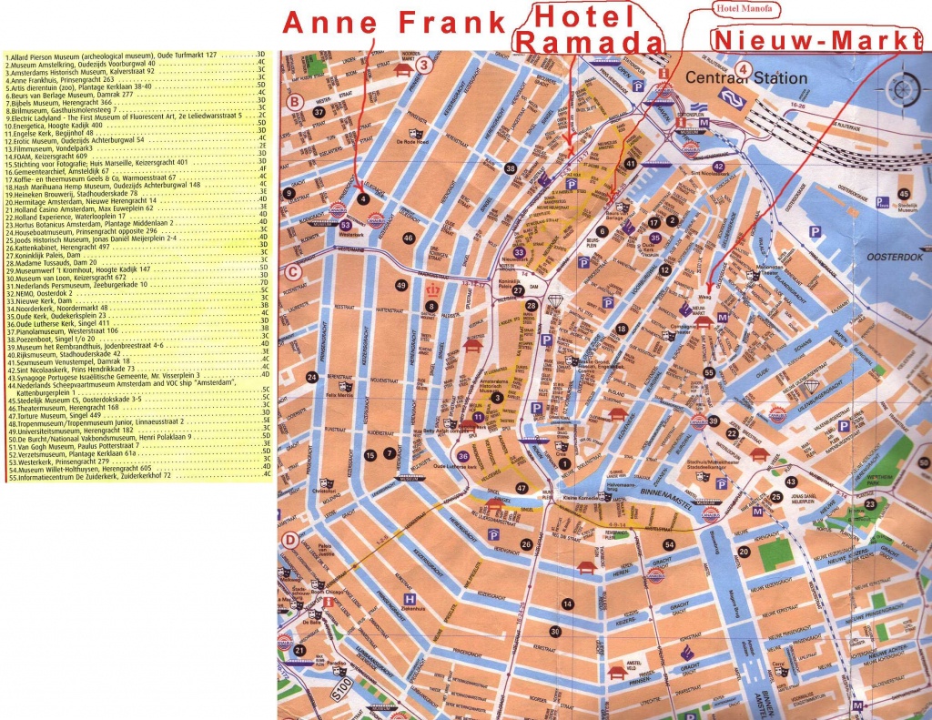 Large Amsterdam Maps For Free Download And Print | High-Resolution - Tourist Map Of Amsterdam Printable