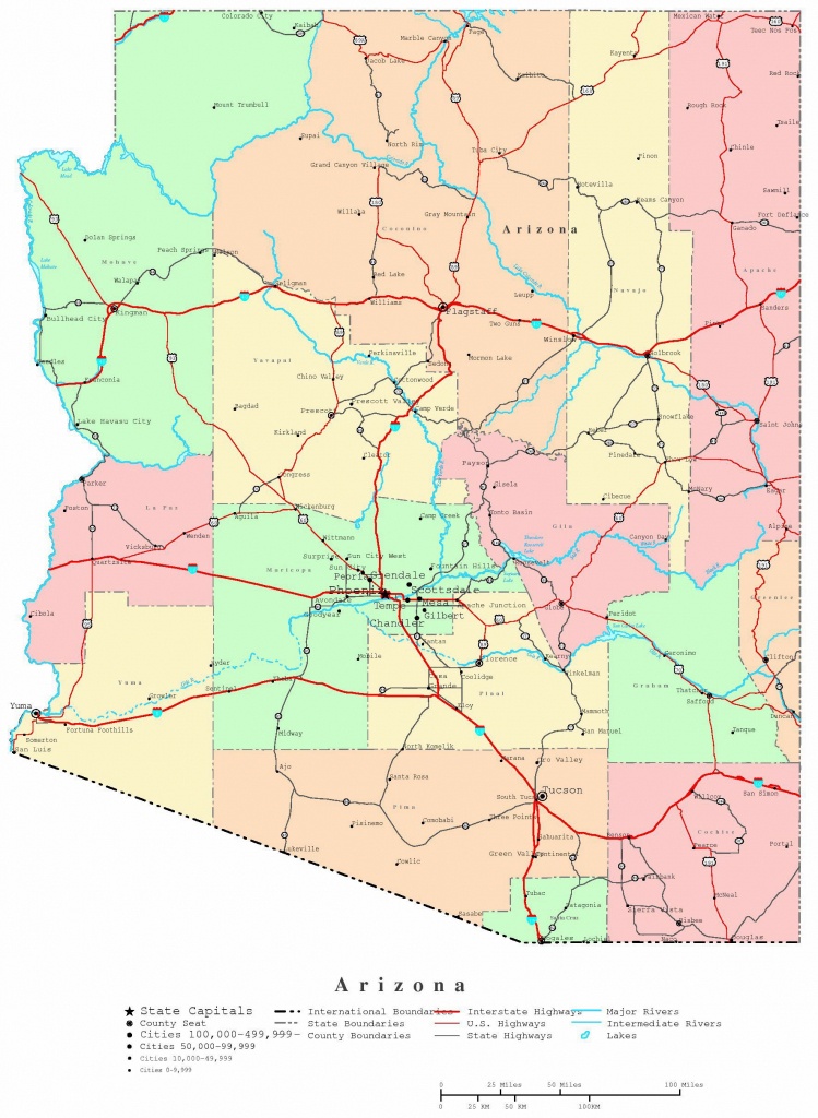 Large Arizona Maps For Free Download And Print | High-Resolution And - Free Printable Map Of Arizona
