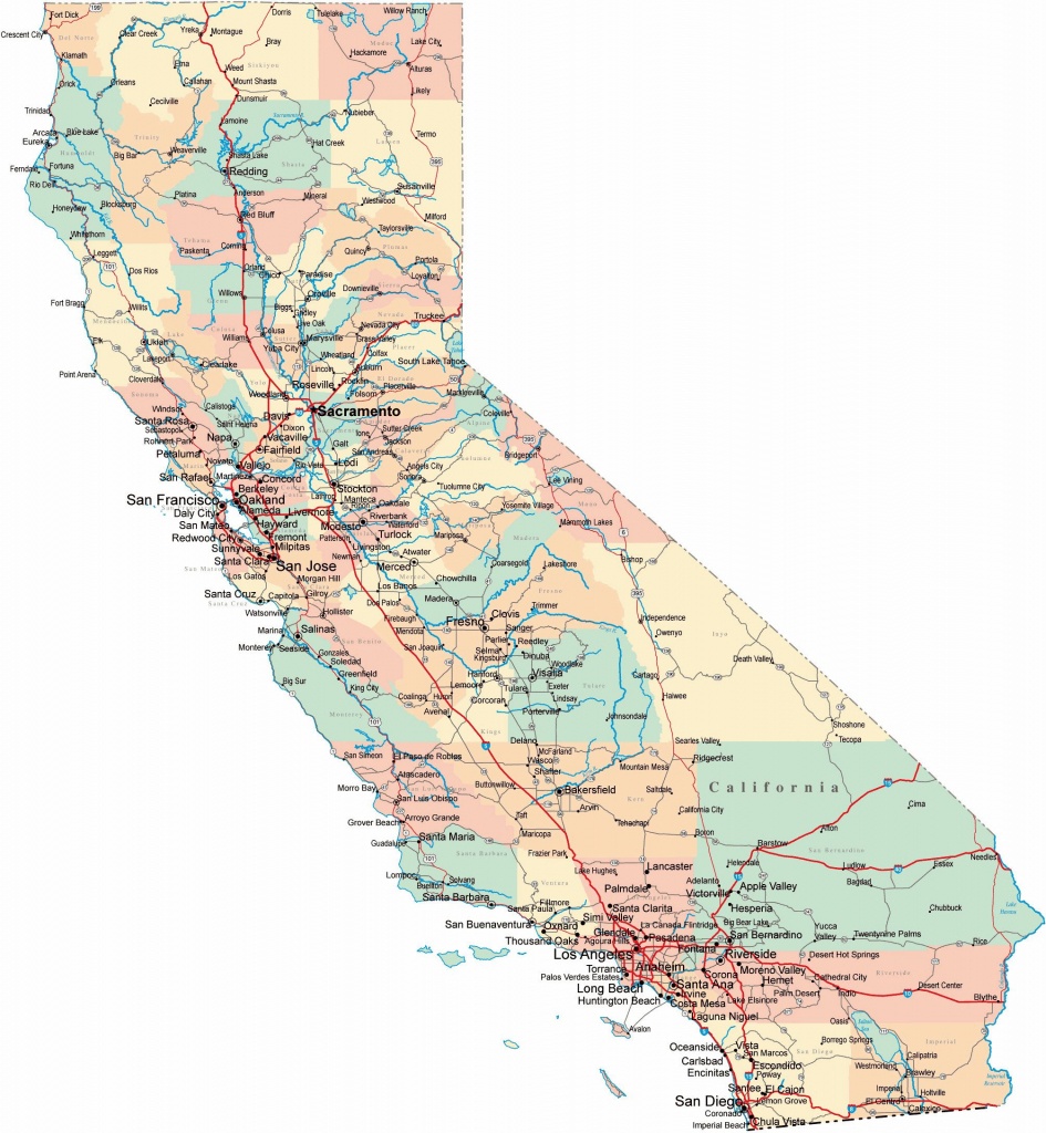 Large California Maps For Free Download And Print | High-Resolution - Map Of California