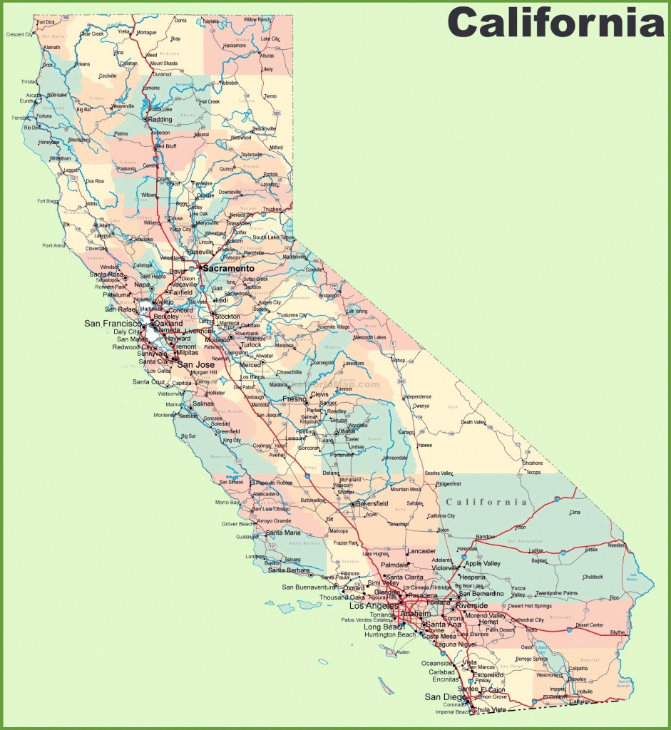 Large California Maps For Free Download And Print | High-Resolution - Show Map Of California Counties