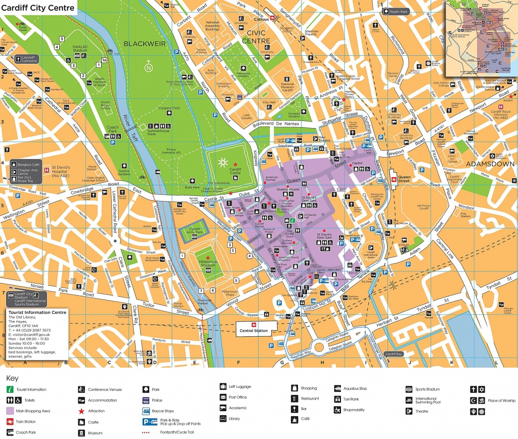Large Cardiff Maps For Free Download And Print High Resolution And Printable Map Of Cardiff 1 
