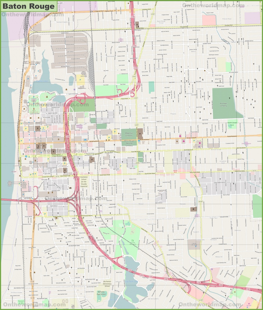 Large Detailed Map Of Baton Rouge - Printable Map Of Baton Rouge