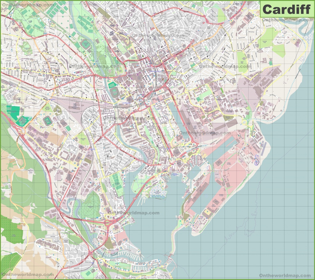 Large Detailed Map Of Cardiff Printable Map Of Cardiff 