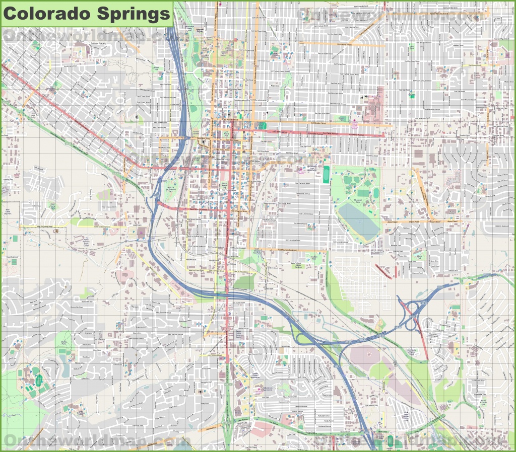 Large Detailed Map Of Colorado Springs - Printable Road Map Of Colorado