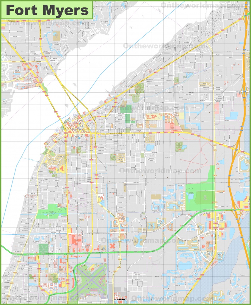 Large Detailed Map Of Fort Myers - Street Map Of Fort Myers Florida