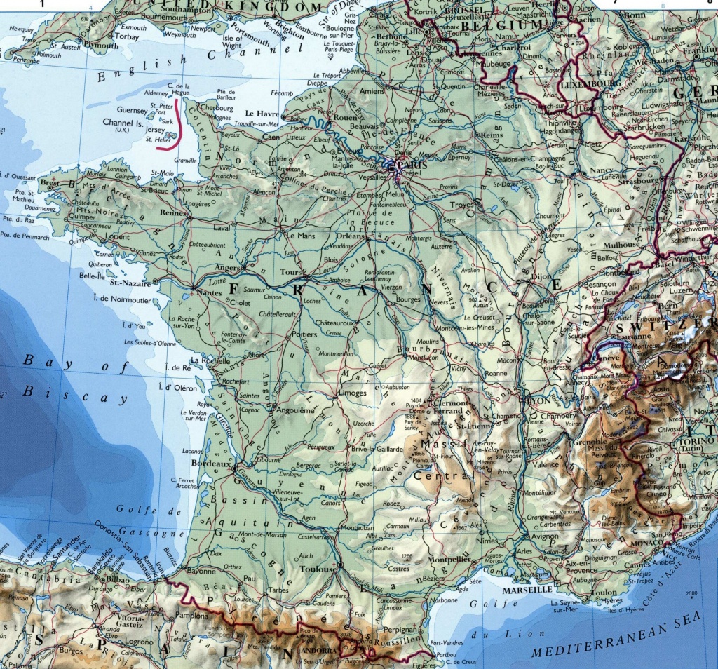Large Detailed Map Of France With Cities - Large Printable Map Of France