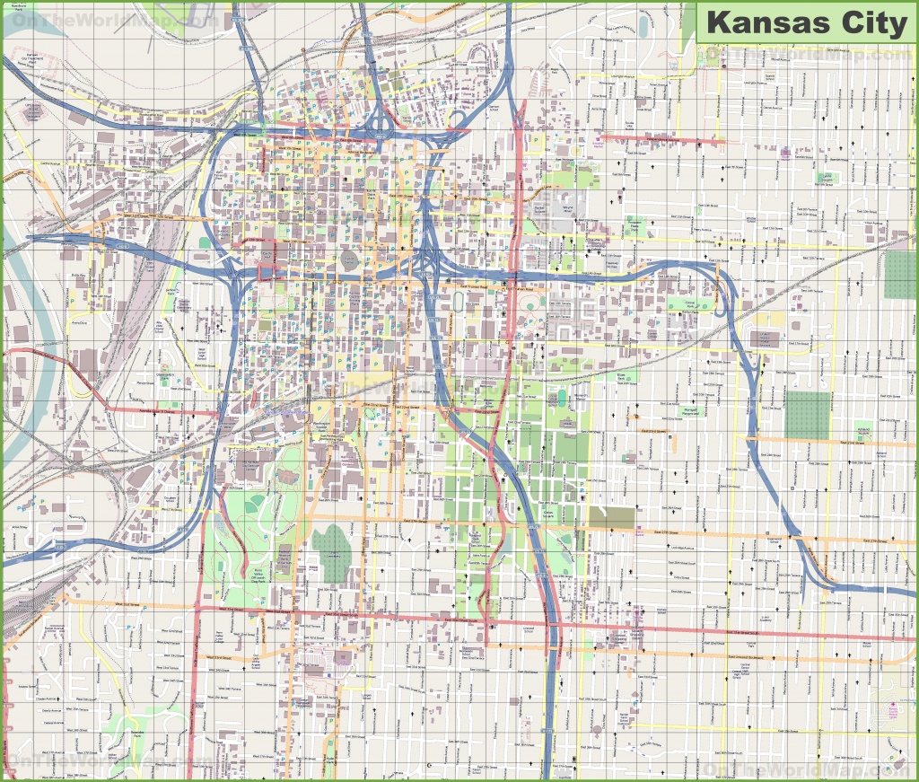 Large Detailed Map Of Kansas City - Printable Kansas Map With Cities