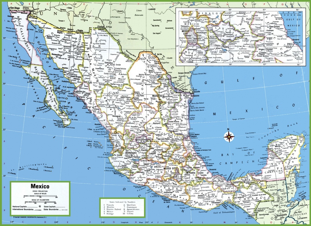 Large Detailed Map Of Mexico With Cities And Towns - Free Printable Map Of Mexico