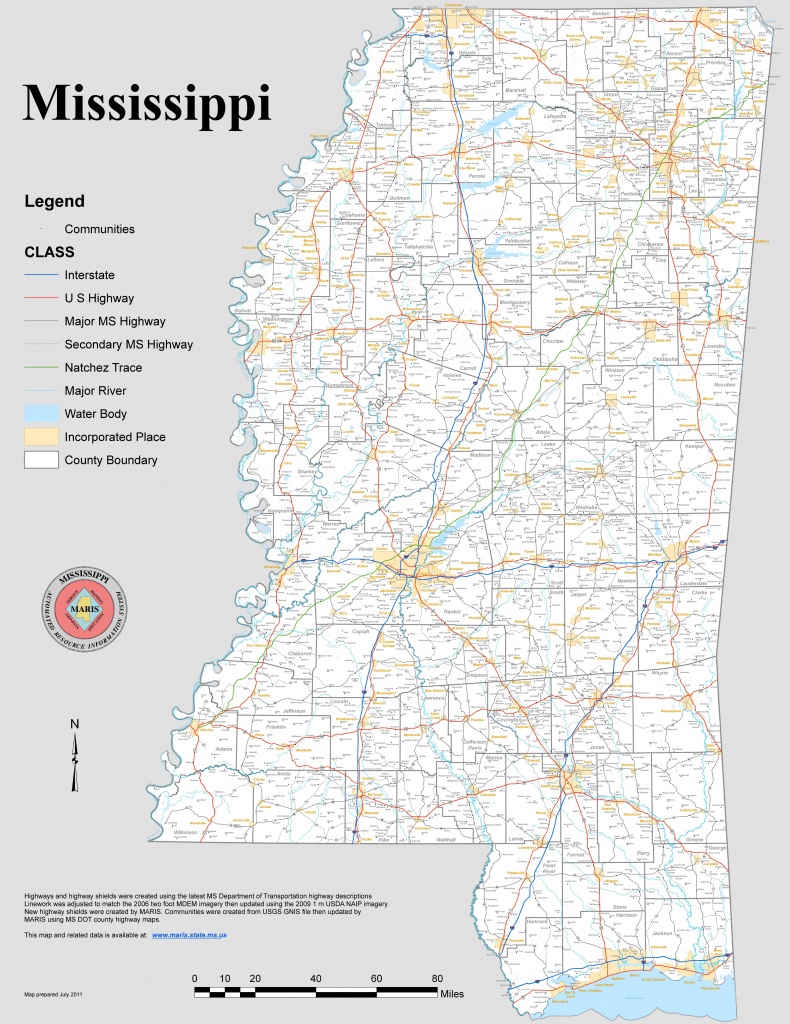 Large Detailed Map Of Mississippi With Cities And Towns - Printable Map Of Ms