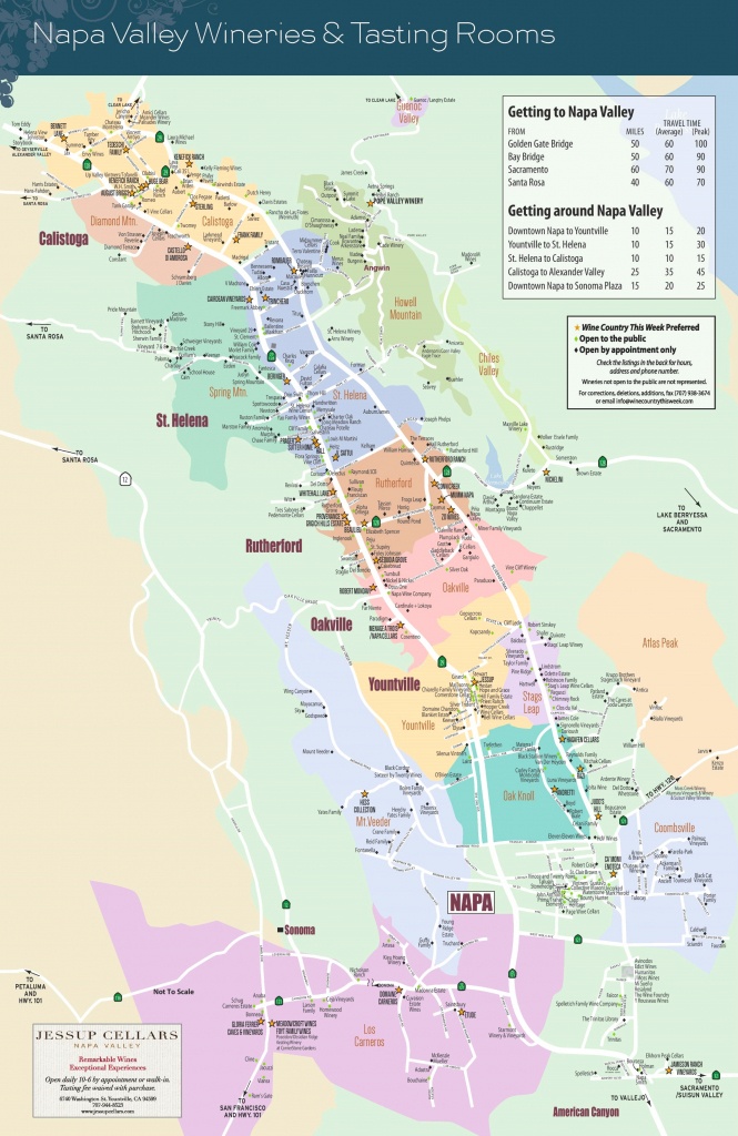 Large Detailed Map Of Napa Valley - Napa Winery Map Printable