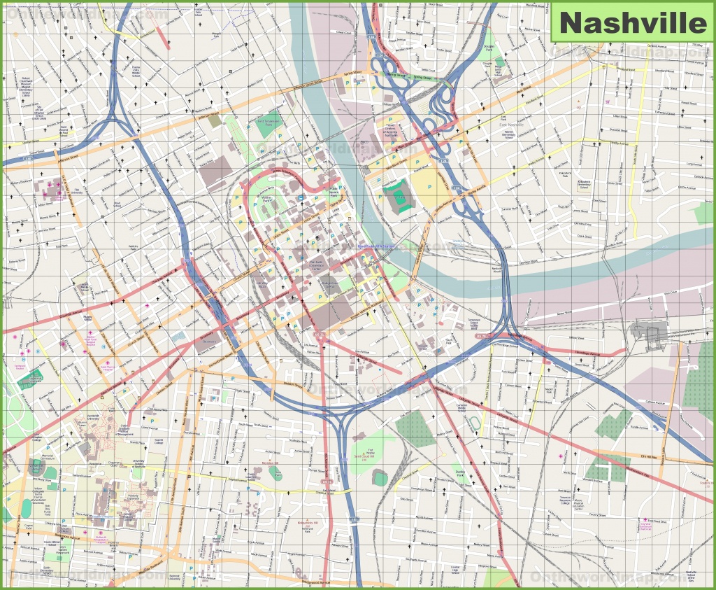 Nashville Tourist Attractions Map - Printable Map Of Nashville | Free ...