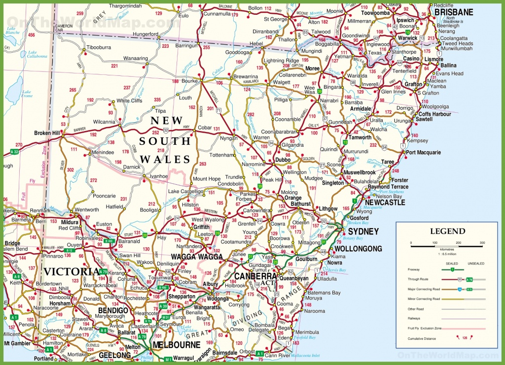 Large Detailed Map Of New South Wales With Cities And Towns - Printable Map Of Nsw