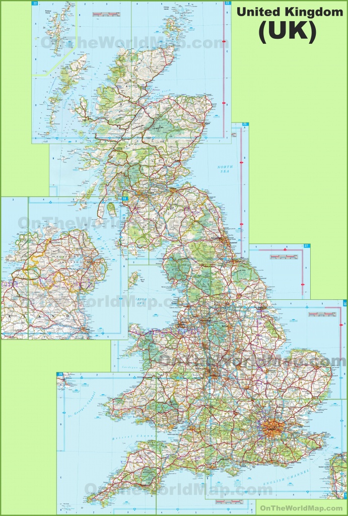 Large Detailed Map Of Uk With Cities And Towns - Printable Map Of Uk Towns And Cities