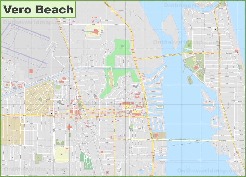 Large Detailed Map Of Vero Beach - Vero Beach Fl Map Of Florida
