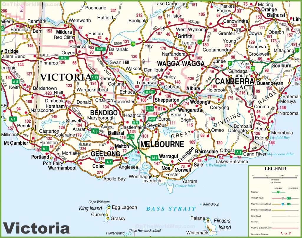 Large Detailed Map Of Victoria With Cities And Towns - Printable Map Of Victoria Australia