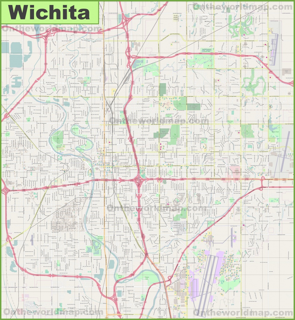Large Detailed Map Of Wichita - Printable Street Map Of Wichita Ks