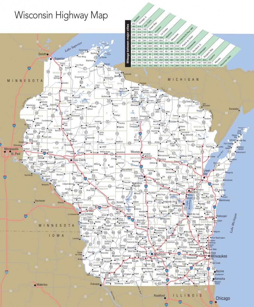 Large Detailed Map Of Wisconsin With Cities And Towns - Printable Map Of Wisconsin