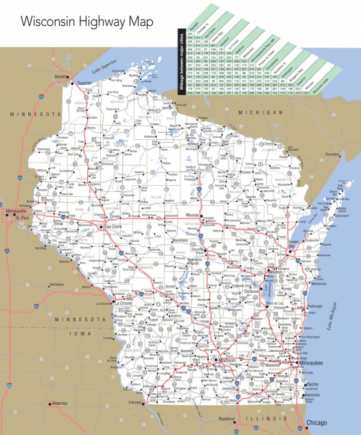 Wisconsin Road Map Printable