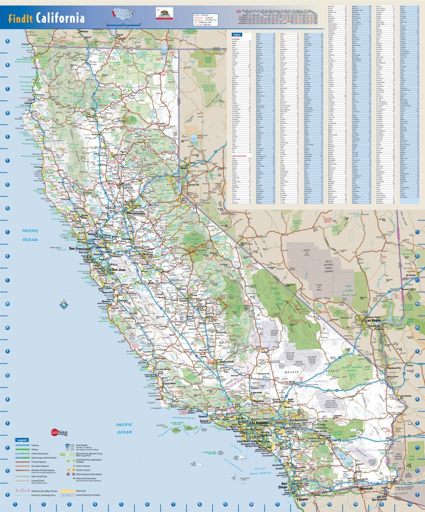 Large Detailed Road Map Of California State. California State Large - Detailed Map California