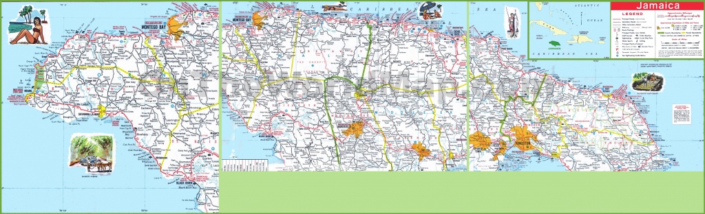 Large Detailed Road Map Of Jamaica - Printable Map Of Jamaica