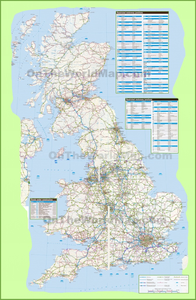 Large Detailed Road Map Of Uk - Printable Road Maps Uk