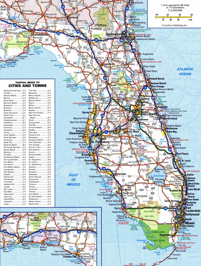 Old Florida Road Maps Free Printable Maps   Large Detailed Roads And Highways Map Of Florida State Vidiani Old Florida Road Maps 