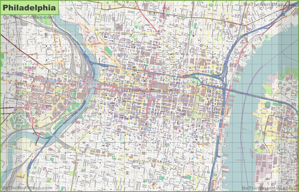 Large Detailed Street Map Of Philadelphia - Philadelphia City Map Printable
