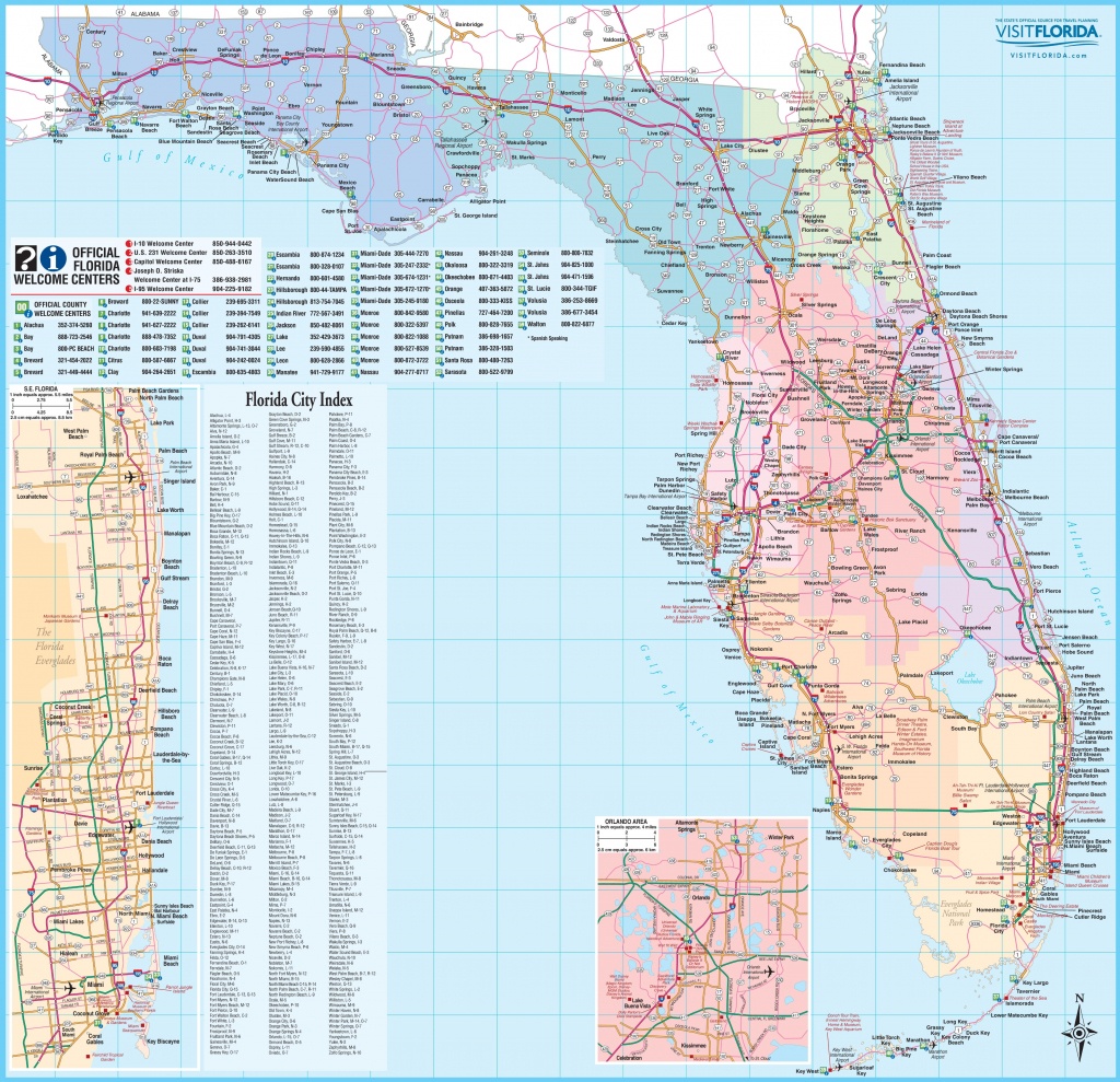 Large Detailed Tourist Map Of Florida - Map Of S Florida