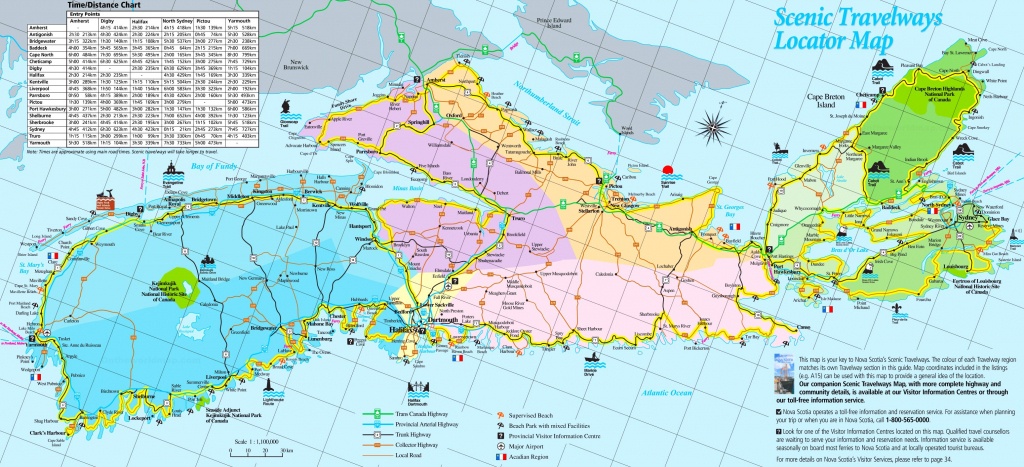 Large Detailed Tourist Map Of Nova Scotia - Printable Map Of Nova Scotia Canada