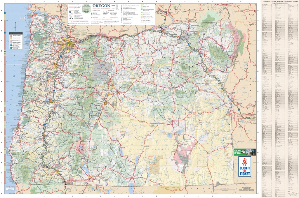 Large Detailed Tourist Map Of Oregon With Cities And Towns - Oregon ...