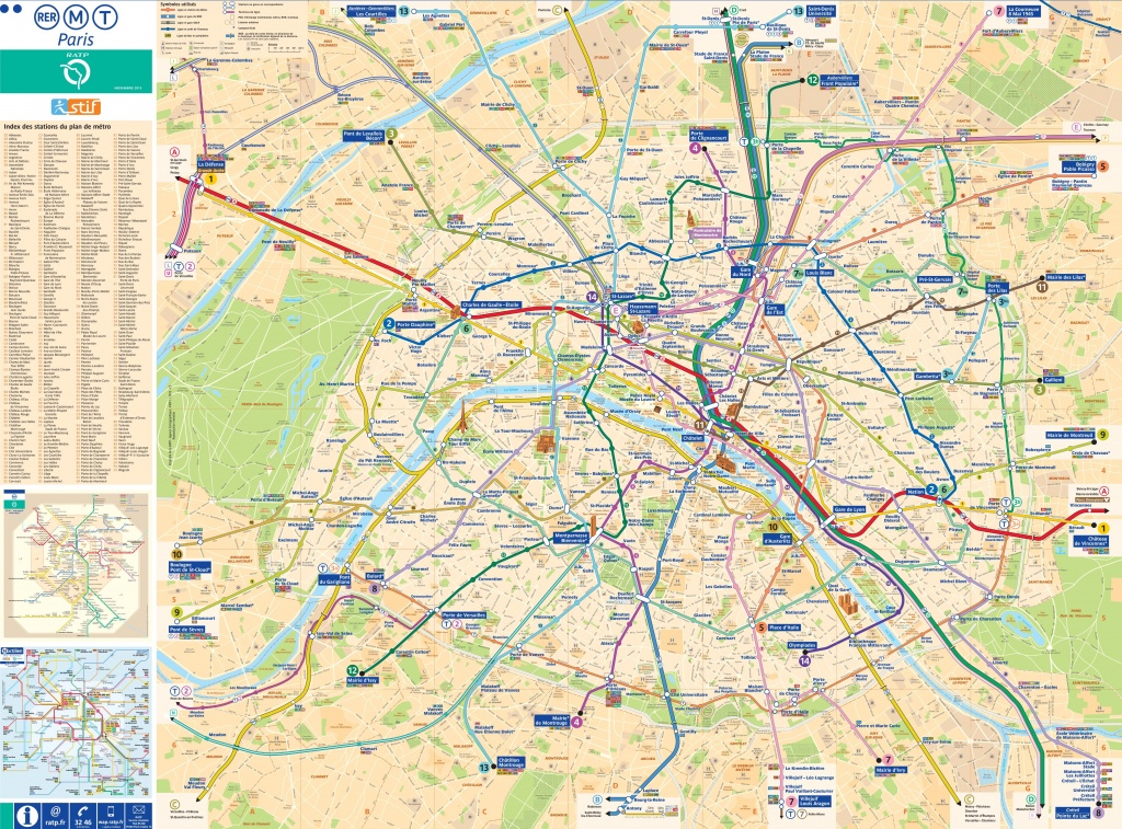 Large Detailed Tourist Map Of Paris With Metro - Printable Tourist Map Of Paris France