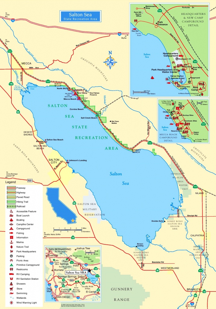 Large Detailed Tourist Map Of Salton Sea - Salton Sea California Map