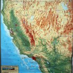 Large Extreme Raised Relief Map Of California And Nevada   California Raised Relief Map