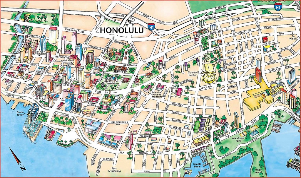 Large Honolulu Maps For Free Download And Print | High-Resolution - Printable Map Of Waikiki
