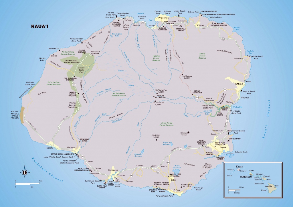 Printable Map Of Kauai Hawaii - Free Printable Maps