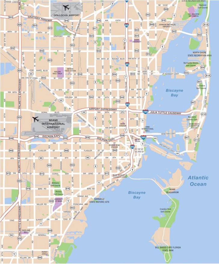 Street Map Of Downtown Miami Florida