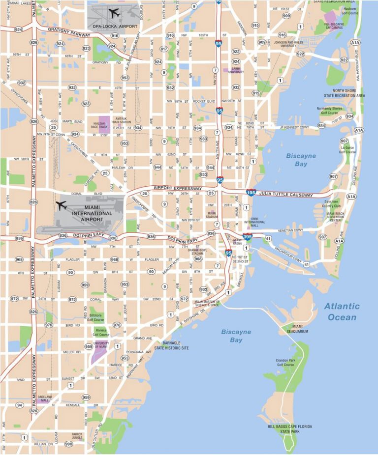 Large Miami Maps For Free Download And Print | High-Resolution And