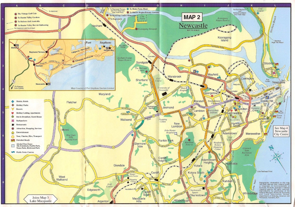 tourist map of newcastle nsw