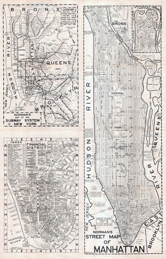 Printable Street Map Of Manhattan Nyc