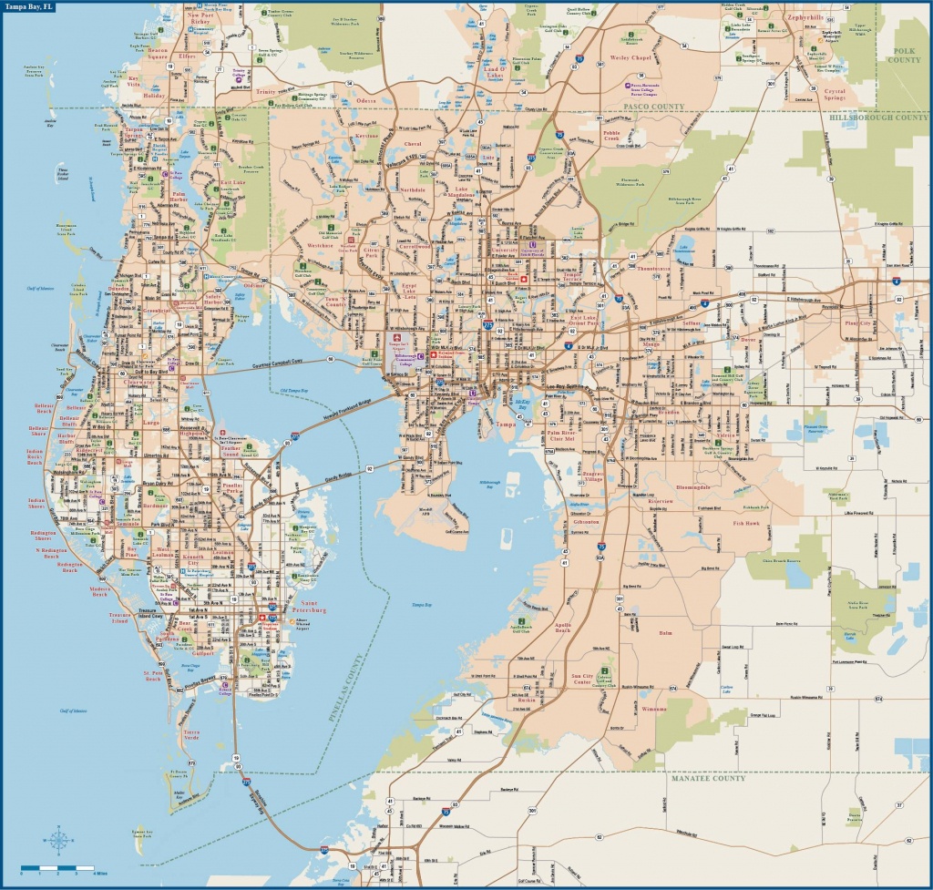 Large Tampa Maps For Free Download And Print | High-Resolution And - Tampa Florida Map With Cities