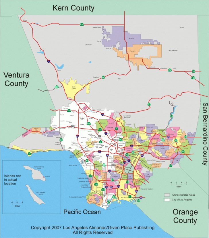 Printable Map Of Los Angeles County