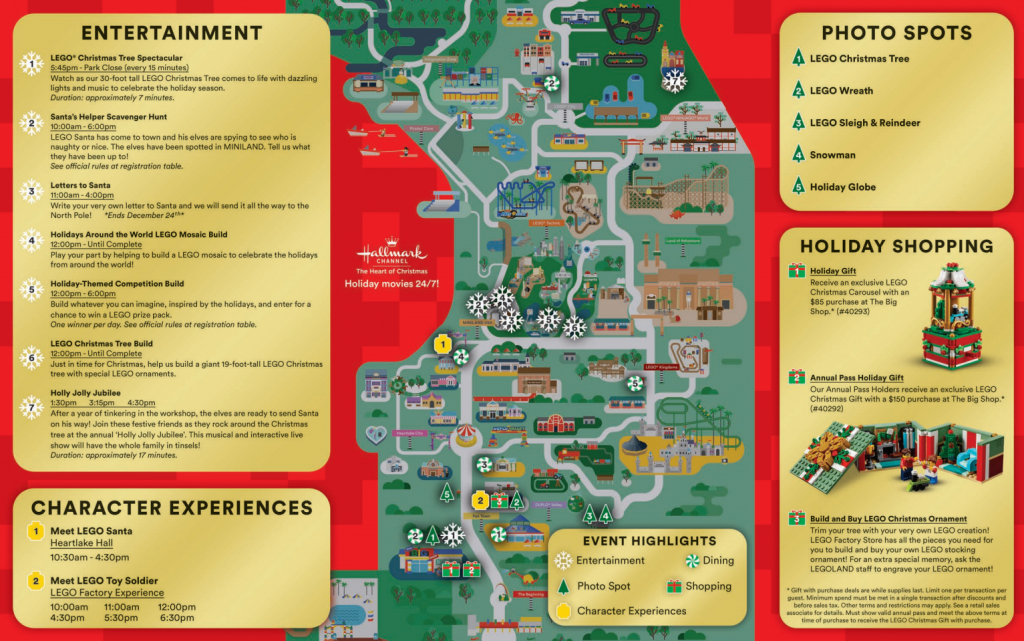 Legoland Florida Christmas Map - Coaster Kings - Legoland Florida Map