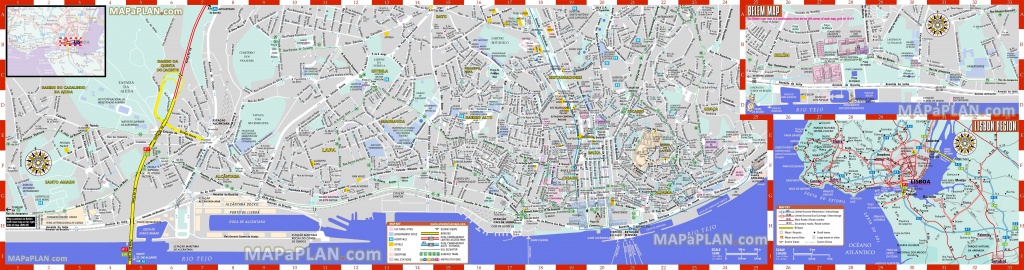 Lisbon Maps - Top Tourist Attractions - Free, Printable City Street Map - Lisbon Tourist Map Printable
