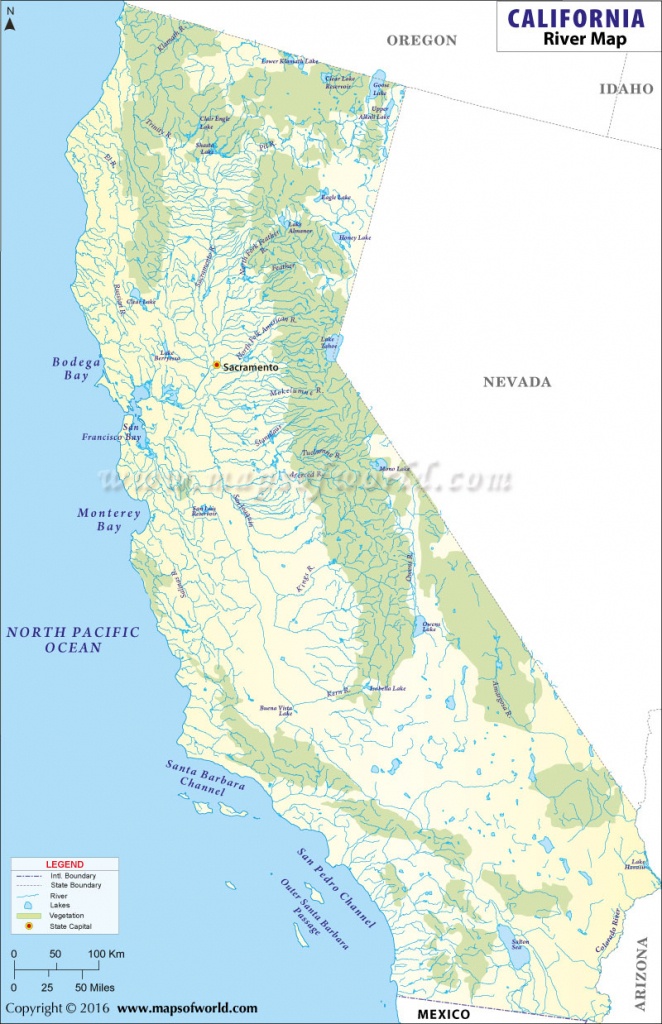 List Of Rivers In California | California River Map - Russian River California Map