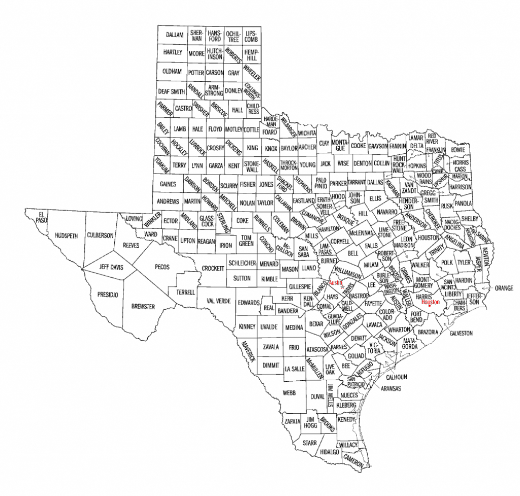 List Of Texas County Seat Name Etymologies - Wikipedia - East Texas County Map