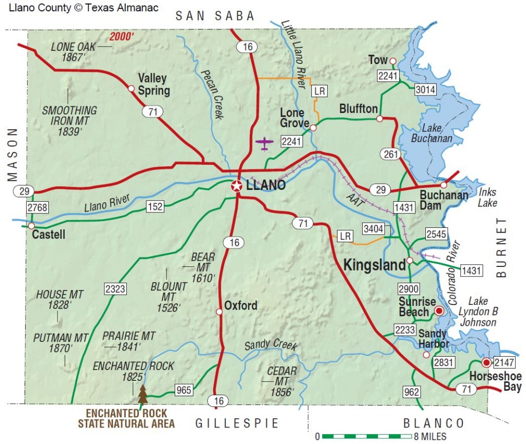 Llano County | The Handbook Of Texas Online| Texas State Historical - Llano Texas Map