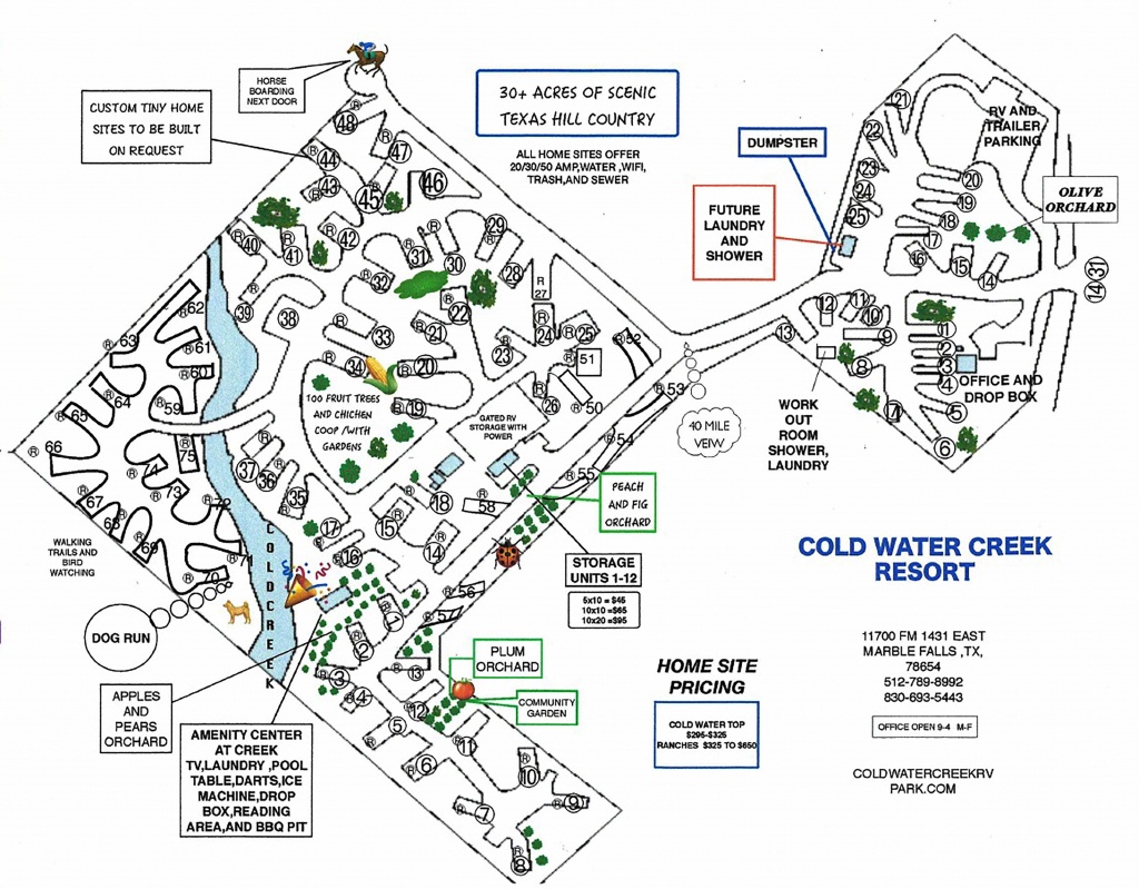 Location And Rv Park Map - Coldwater Creek Rv Park - Texas Rv Parks Map
