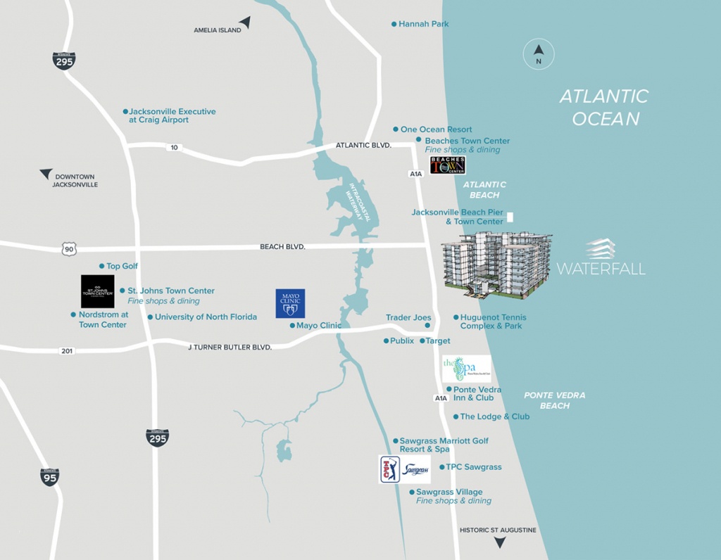 Location | Waterfall South Jacksonville Beach - Amelia Island Florida Map