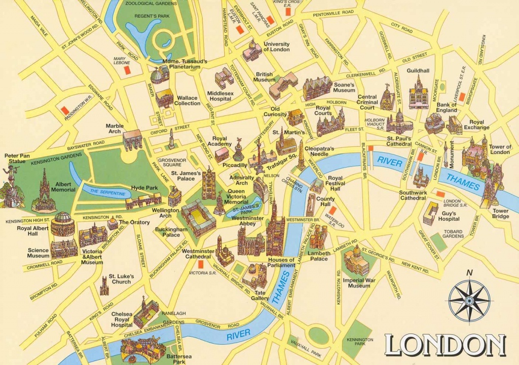 London Attractions Map Pdf - Free Printable Tourist Map London - London Sightseeing Map Printable