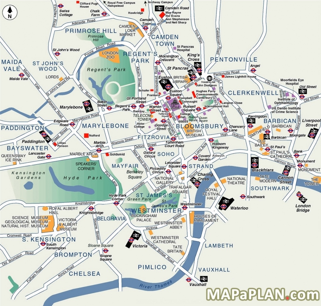 London Map Tourist Attractions And Of Printable - Capitalsource - Printable Map Of London With Attractions